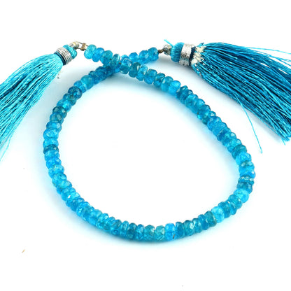 1 st. AAA quality Natural Neon Apatite Faceted Roundelle Beads , Gemstone Beads , Round Shape Beads ,Jewelry Supplies ,  SKU- BBI503