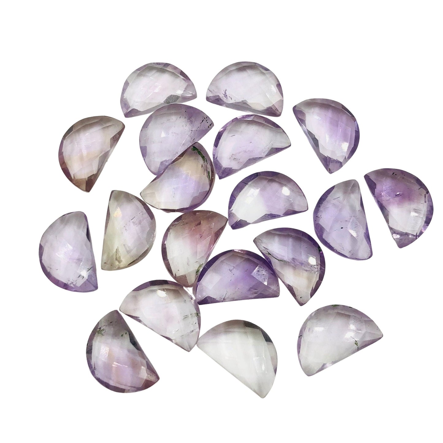 2 Pieces Natural Pink Amethyst D" Shape Gemstone, Size 10mmx16mm, Half Moon Shape Gemstone , Earring Components, Loose Gemstone, SKU-BBI221