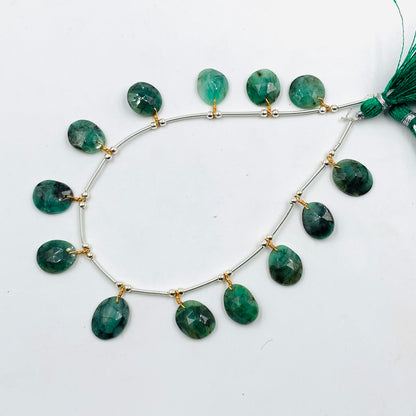 8 Pieces Natural Emerald Rose Cut Slices Cabochons , Free Form Shape Cabochon, Faceted Rose Cut Flat Back Cabochons, Cut Stones Cabochons.