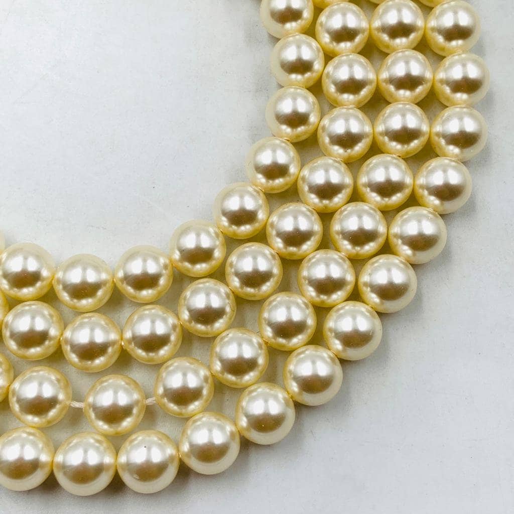 Crystal Cream (001 620) Genuine Swarovski 5810 Pearls Round Glass Beads jewelry making, Cream Color Pearl Center Drill hole | Size 6mm, 8mm