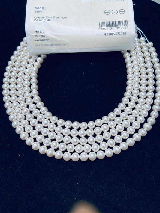 Natural Crystal White Swarovski Pearl Beads 2mm–12mm