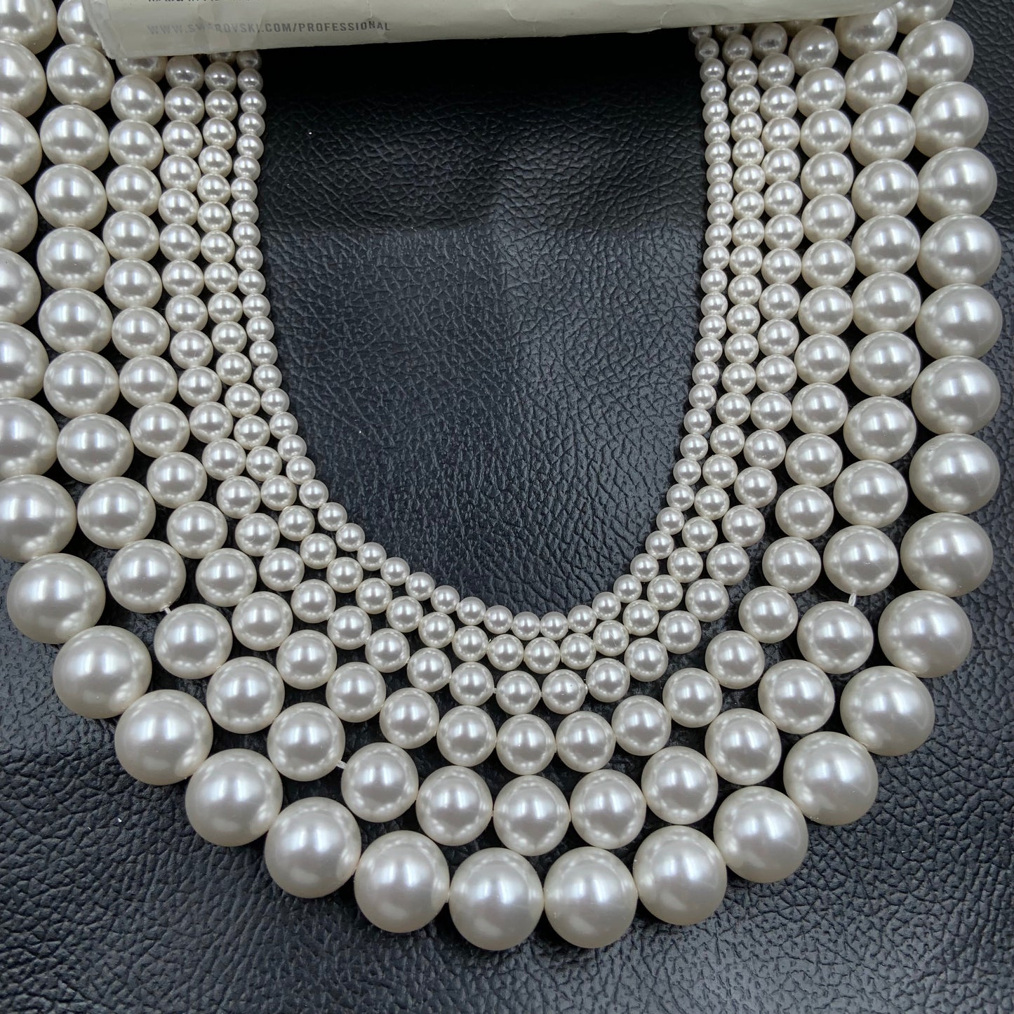 Crystal White (001 650) Genuine Swarovski 5810 Pearls Round Glass Beads jewelry making For Wom | 2mm, 3mm, 4mm, 5mm, 6mm, 8mm, 10mm, 12mm