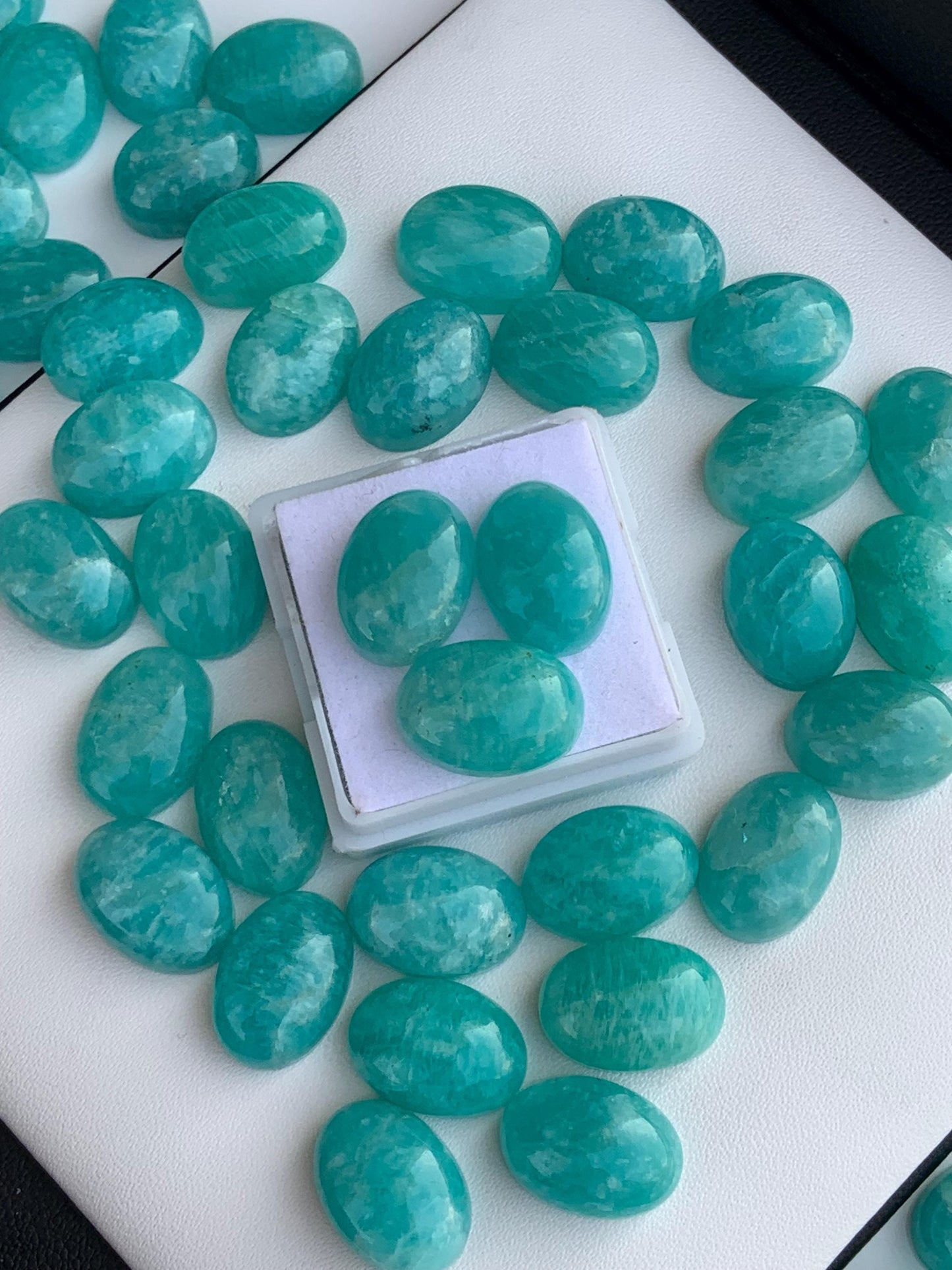 Natural Amazonite Smooth Oval Shape Gemstone Cabochon, CALIBRATED Loose Stone Cab, Oval Jewelry Making Cabochon Semi Precious Cabochons