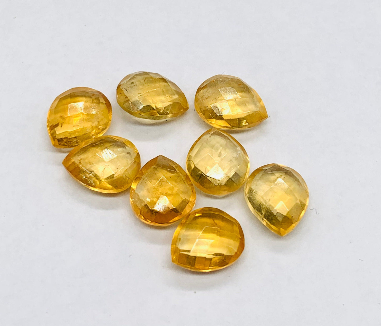 Natural Citrine Faceted Pear Shape Gemstone, Size 10x12mm, Matching Pair Briolette, Earring Making Gemstone