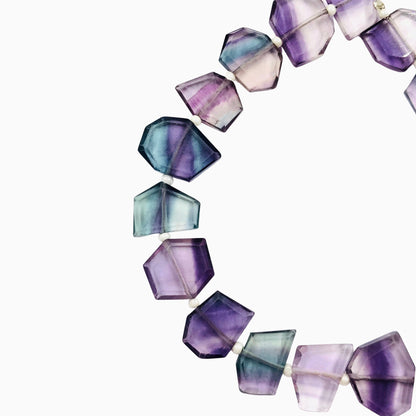 Natural Multi Fluorite Fancy Shape Slice Gemstone Beads, Faceted Gemstone Briolette, Flat Chip beads, Jewelry making Beads, SKU - BBI1006