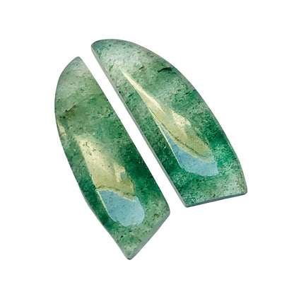 Natural Green Aventurine Smooth Long Fancy Cut Shape Gemstone, Matching Pair , Earring making, Jewelry gemstone, Size 10mm X 31mm