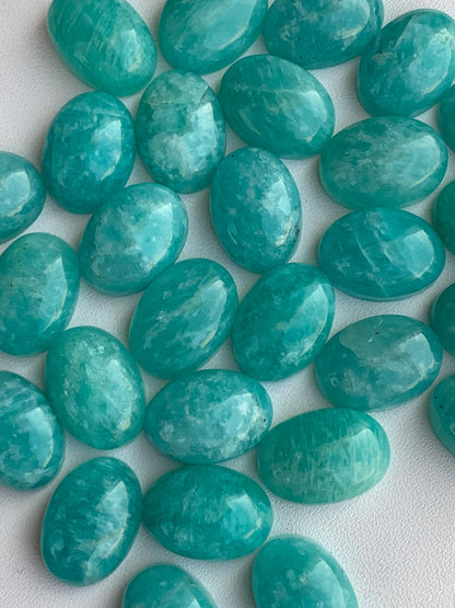 Natural Amazonite Smooth Oval Shape Gemstone Cabochon, CALIBRATED Loose Stone Cab, Oval Jewelry Making Cabochon Semi Precious Cabochons