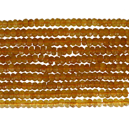 Natural Citrine Faceted Roundel Beads 4–4.5mm | Gemstone Beads for Jewelry