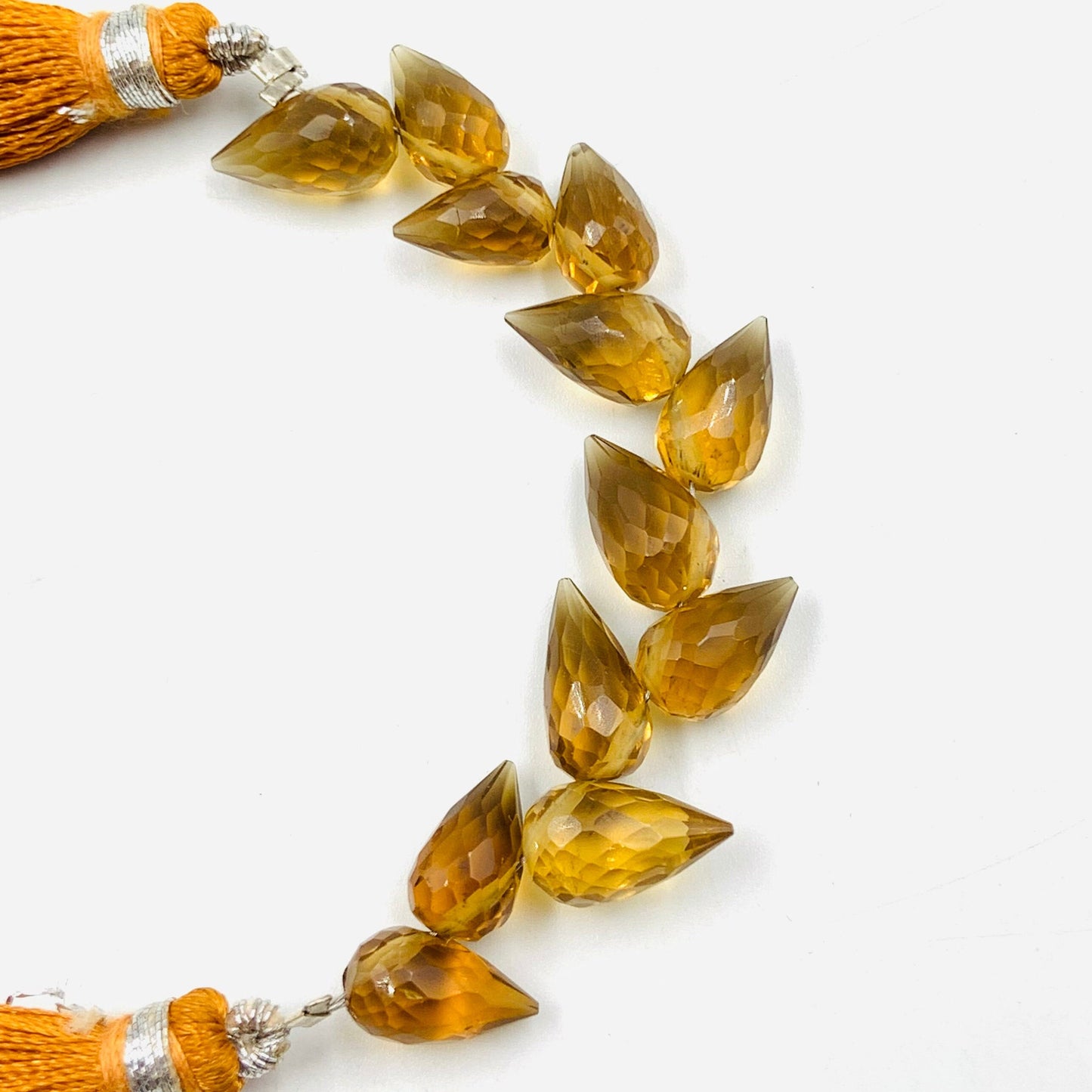 4 Inches Natural Beer Quartz Buds Briolette Beads Drop Shape Faceted Flower Buds Size 5X9mmTo 6X10mm Beer Quartz Drops jewelry Making