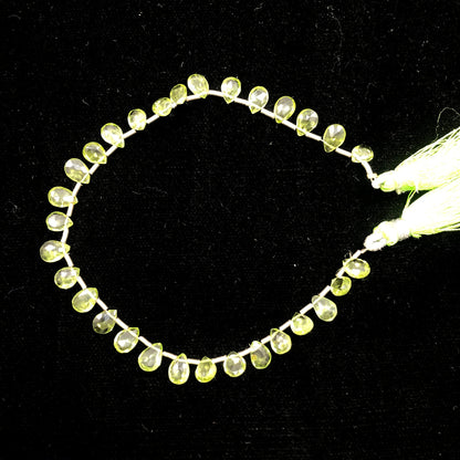 Natural Peridot Faceted Pear Briolette Beads | 5.5x8mm Gemstone Drops