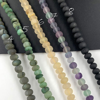 Natural Mix Gemstone Smooth Roundel Beads, Round Shape Loose Beads, Jewelry beads for making Necklace Size 6.5mm to 7.5mm 8 Inch Strand