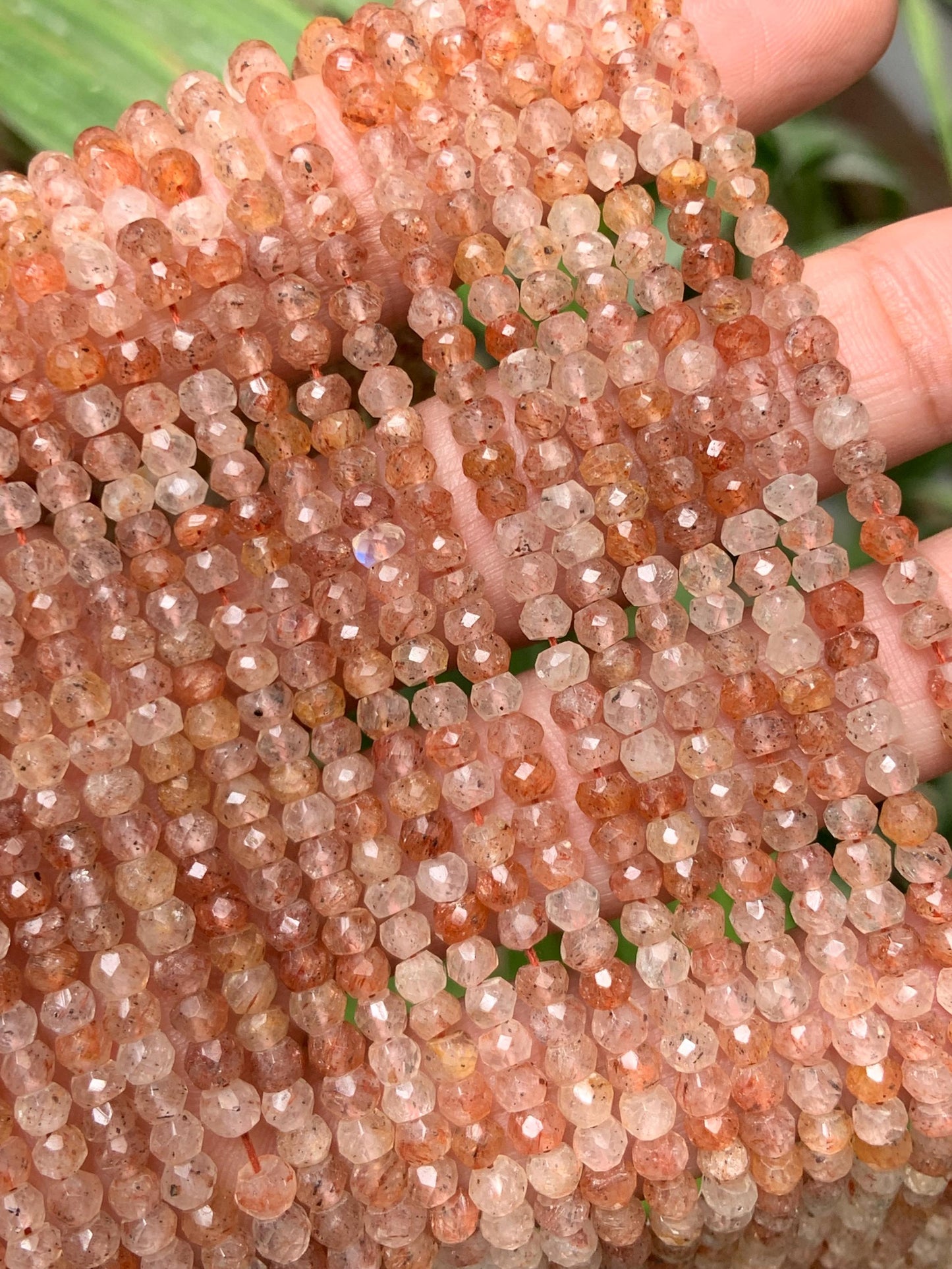 AAA Quality Natural Copper rutile faceted Beads 14" Inch Strand Copper Rutile Faceted Rondelle Shape Beads Briolette, Jewelry Making Beads