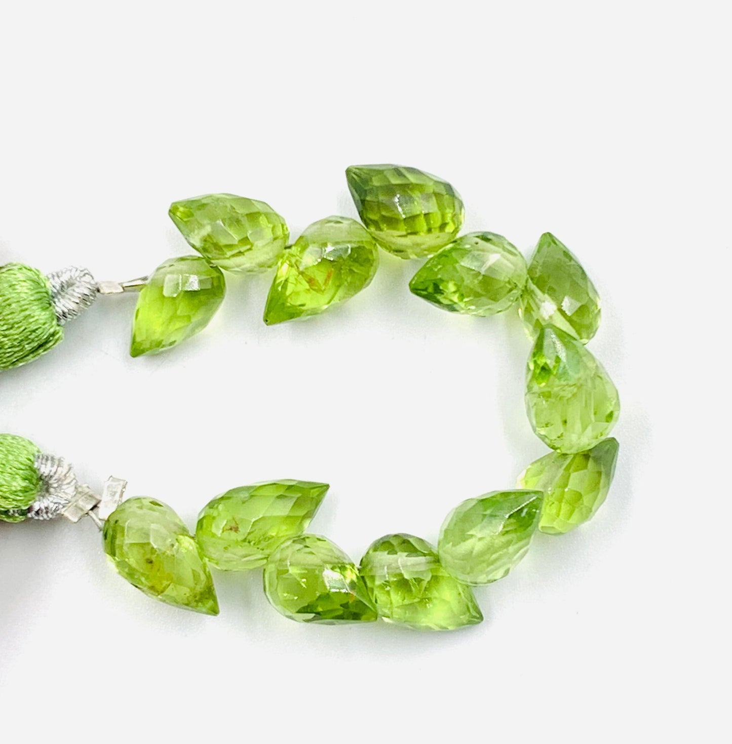 30 Pcs Natural Peridot Faceted Pear Briolette Beads | 5.5x8mm Gemstone Drops