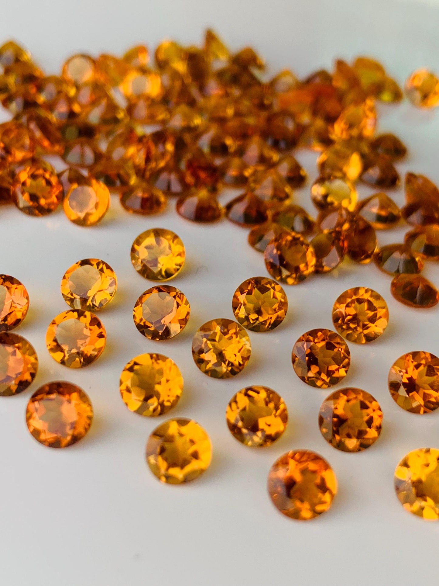 Natural Citrine Faceted Round Shape Cut Stone CALIBRATED Loose Stone Cut Round Jewelry Making Semi Precious Cut stone for ring gift for her