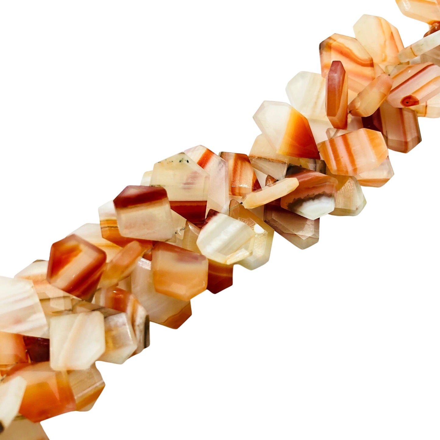 Natural Shaded Carnelian Fancy Slice Nugget Beads Side Drilled Faceted Gemstones
