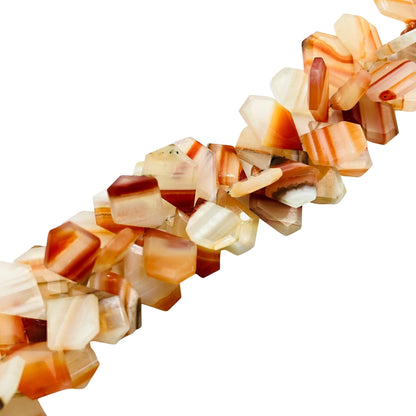 Natural Shaded Carnelian Fancy Slice Nugget Beads Side Drilled Faceted Gemstones