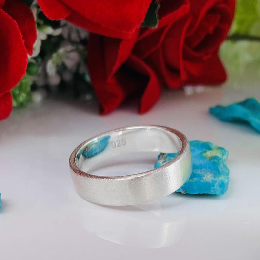 925 Sterling Silver Matte Finish Wedding Band
