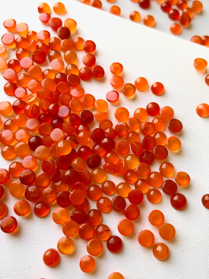 Natural Carnelian Smooth Round Gemstone Cabochon, CALIBRATED Loose Stone Cab, Round Jewelry Making Cabochons Semi Precious Cabochon