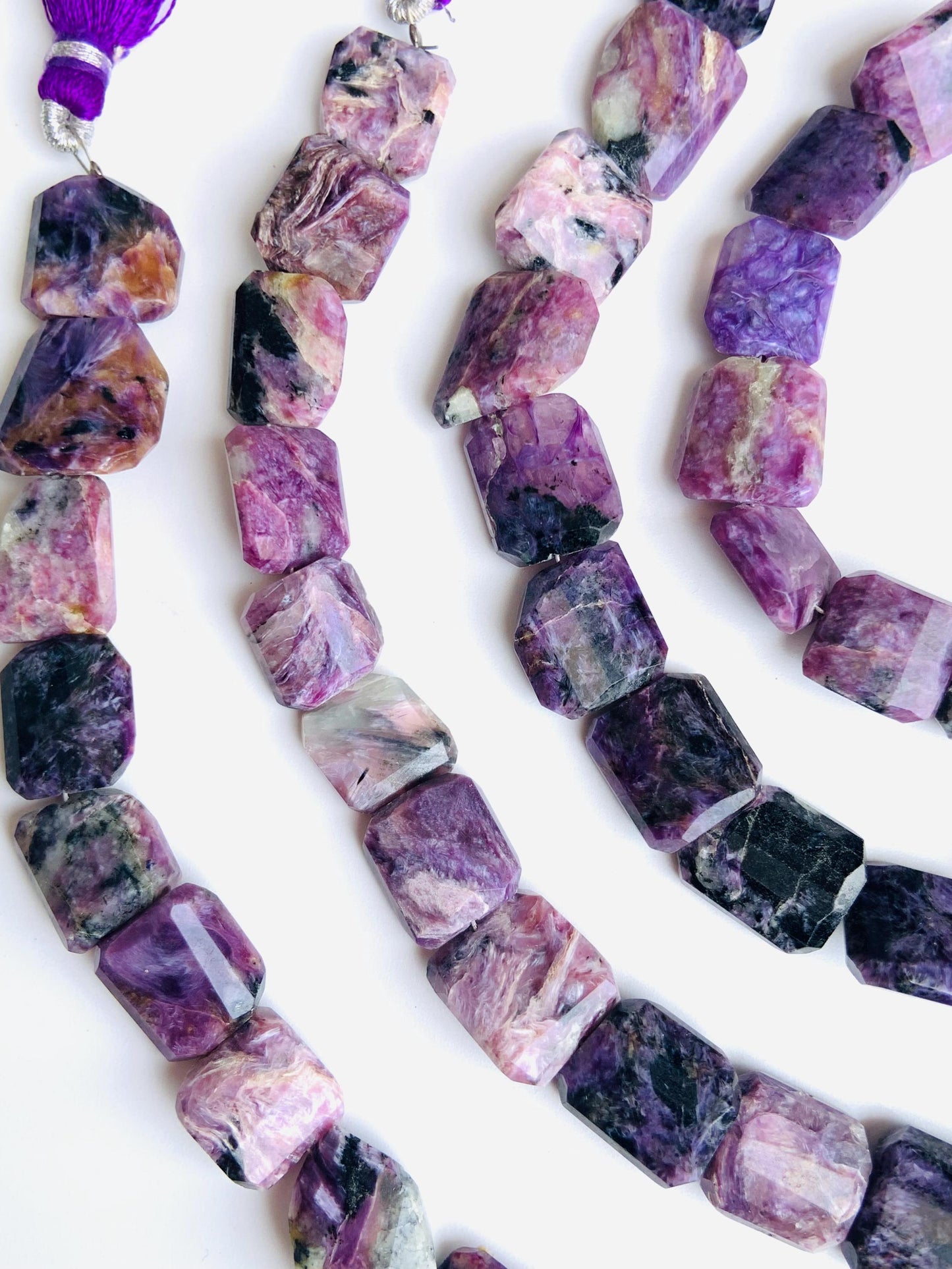 7 Inch Natural Charoite Fancy Shape Nugget beads Gemstone Briolette Charoite tumble Stones Faceted Gemstone Beads size 11x12mm gift for her