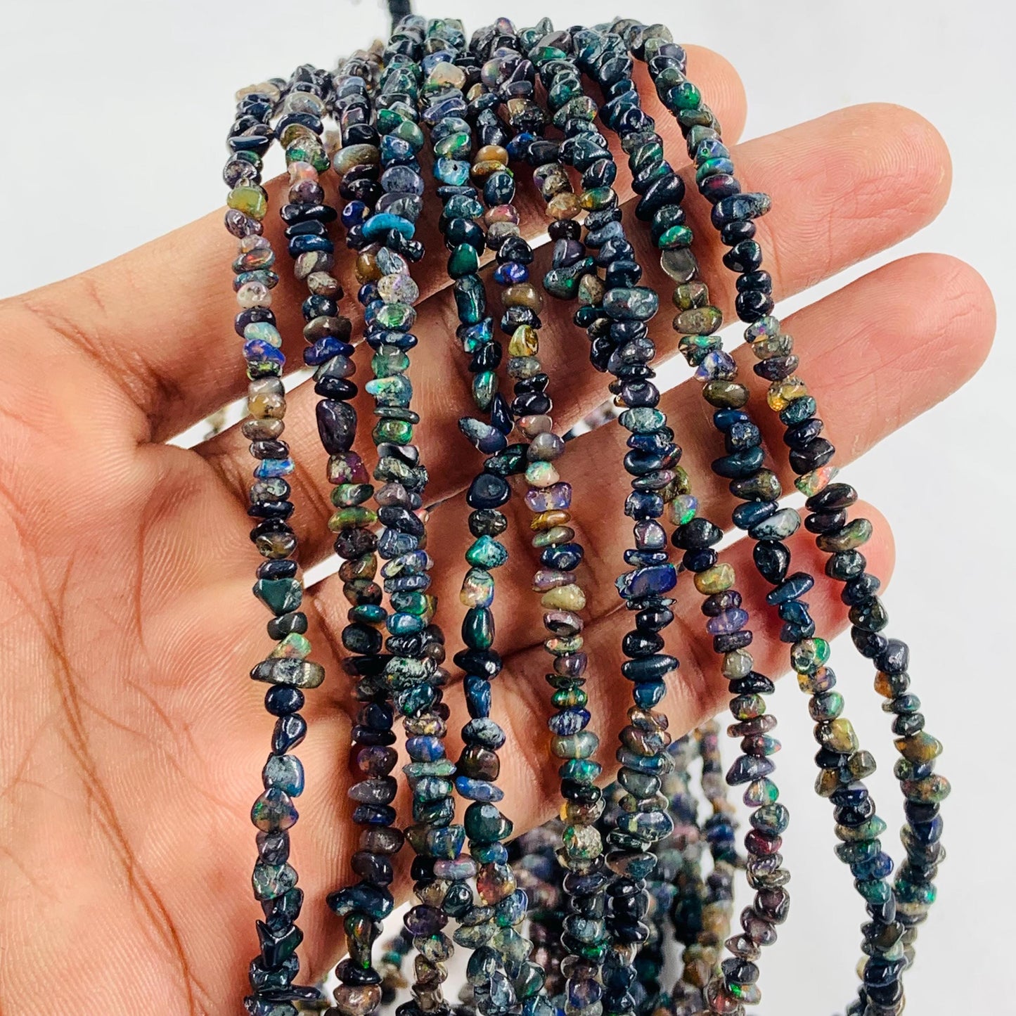 Natural Ethiopian Opal Smooth Uncut Chips Raw Gemstone Beads 16 Inches Strand Diy beads Ethiopian Opal Uncut Loose Beads For Jewelry Making
