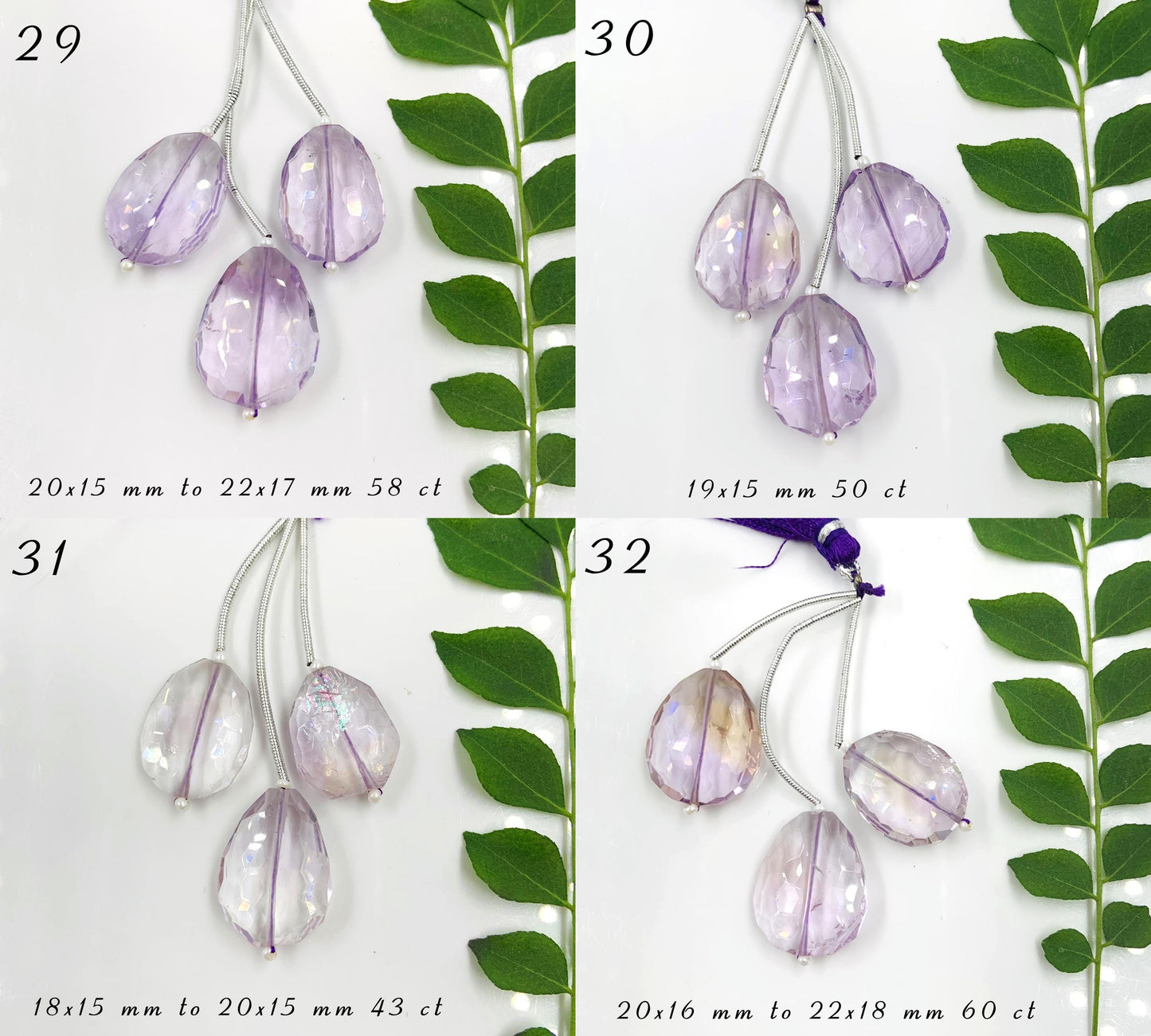 Natural Amethyst and Ametrine Faceted Free Form shape gemstone beads Straight drilled Free Form beads for jewelry making gift for her