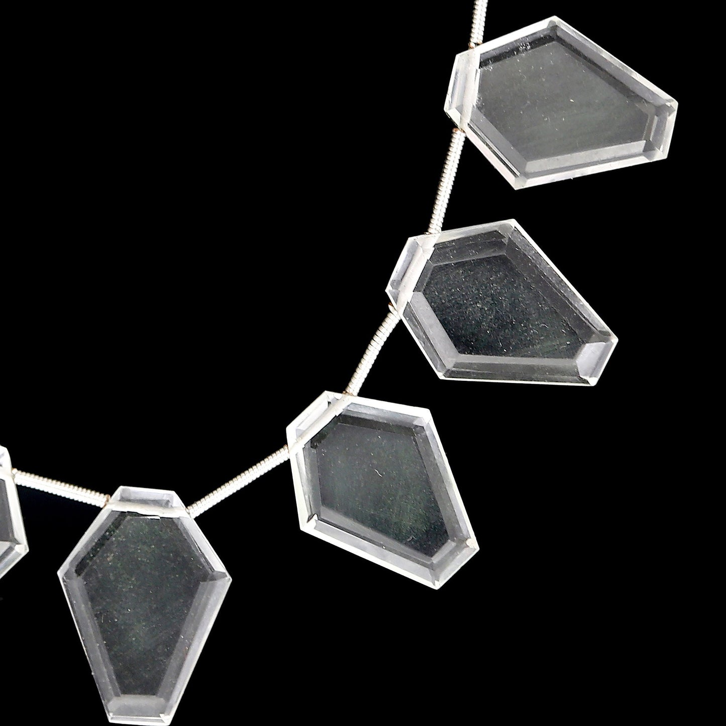 12 pcs Natural Clear Quartz Coffin shape Gemstone Briolette Side Drill Beads | Beads For Jewelry | Wholesale Gemstone beads BBI907