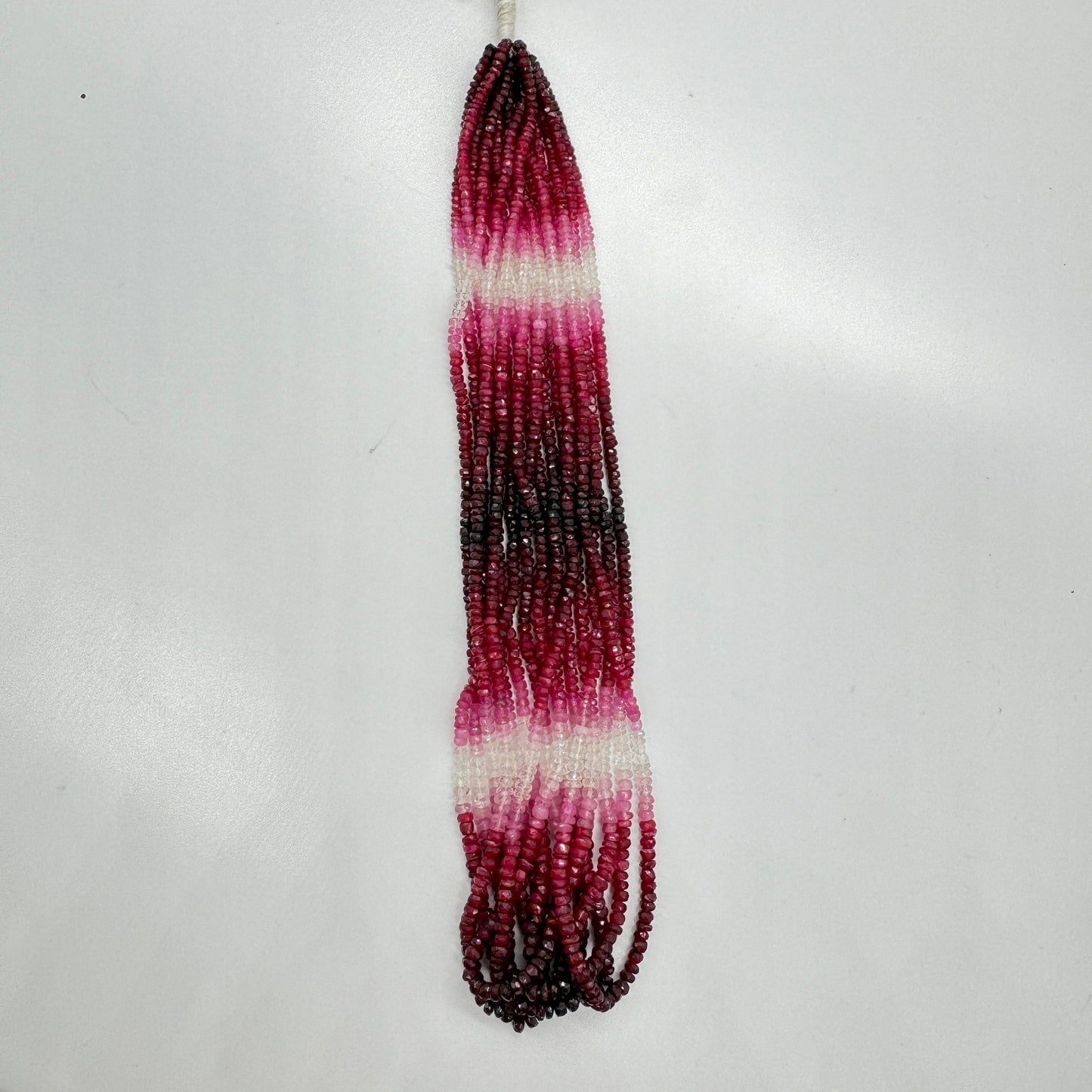 Shaded Ruby Sapphire Faceted Rondelle Beads – AAA Quality, 16” Strand