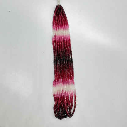 Shaded Ruby Sapphire Faceted Rondelle Beads – AAA Quality, 16” Strand