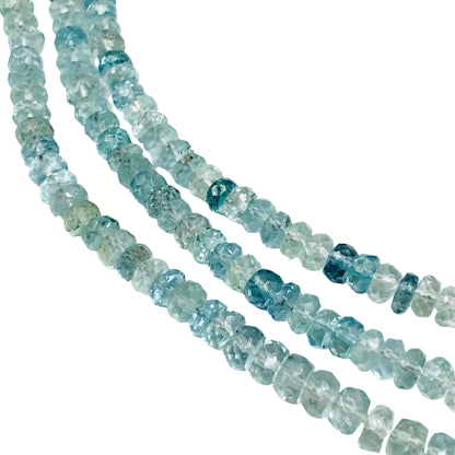 Aquamarine Faceted Rondelle Gemstone Beads 4mm