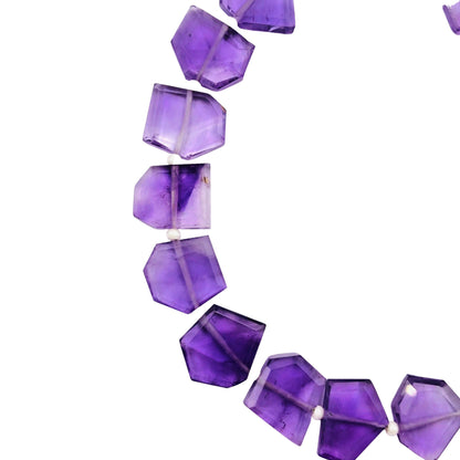 Natural Amethyst Faceted Fancy Slice Gemstone Beads