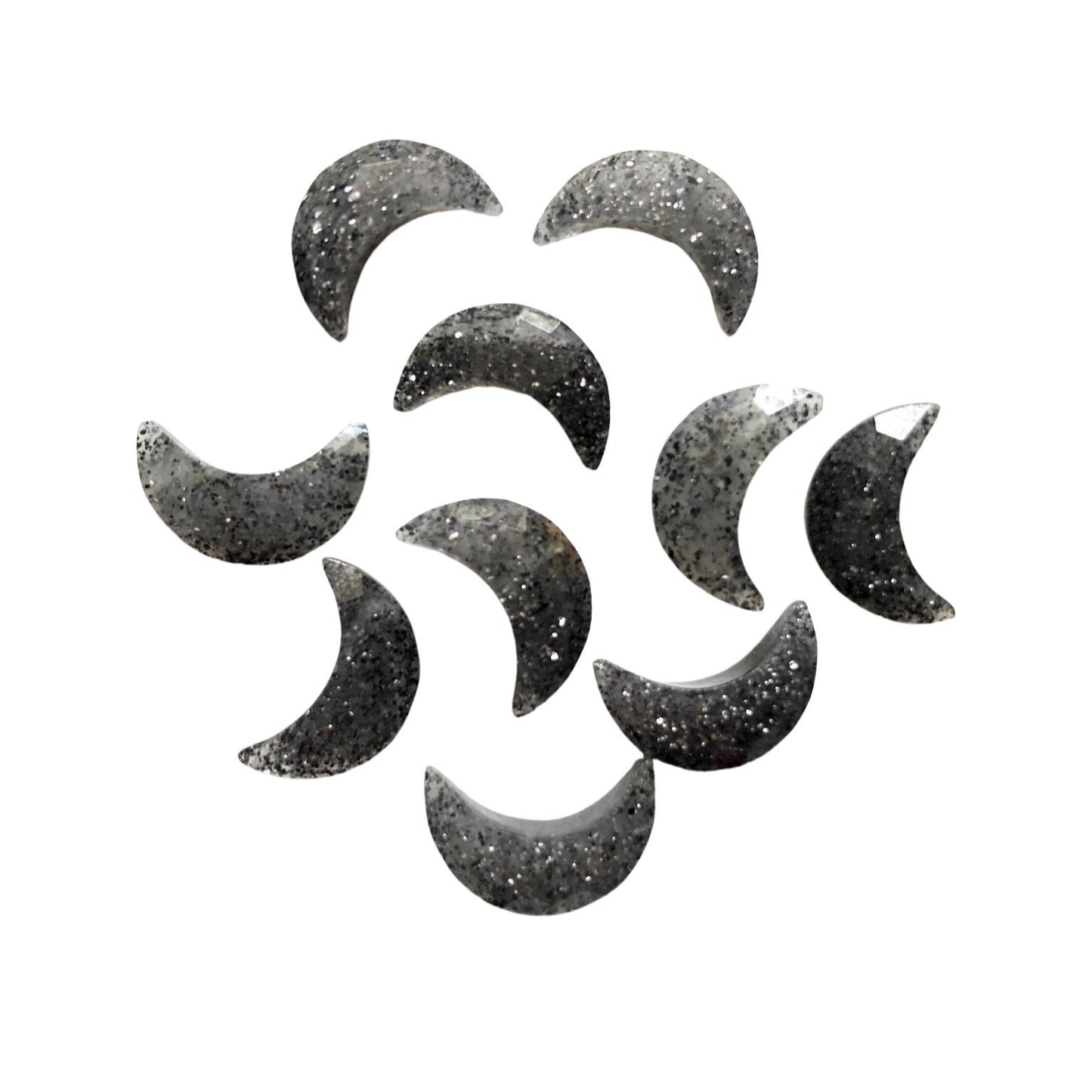 2 Pieces Natural Black sunstone gemstone, Crescent moon shape gemstone, carving gemstone, natural gemstone, moon shape gemstone, size 7x16mm