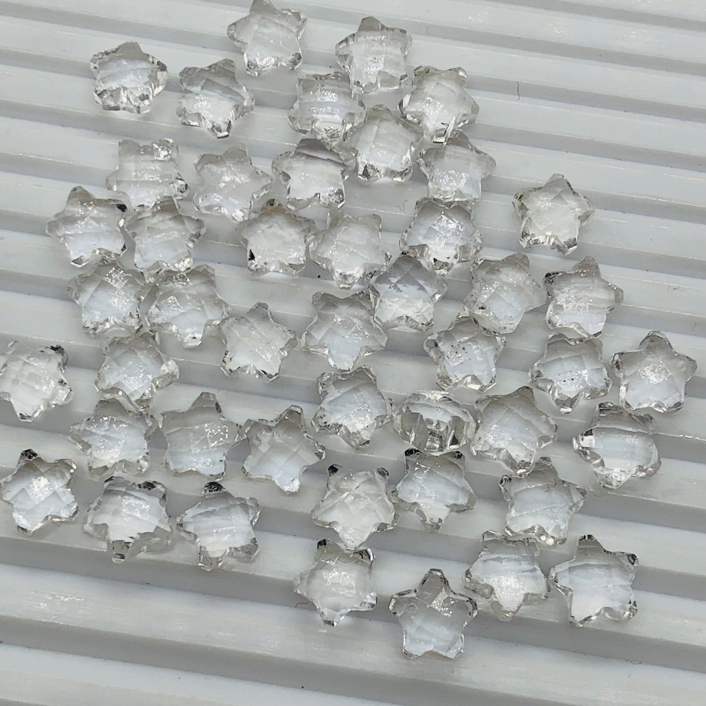 Natural Crystal Quartz Star Shape Gemstone , Hand Carved Star Shape Briolette, Size 10mm, Jewelry Making Beads BBI140