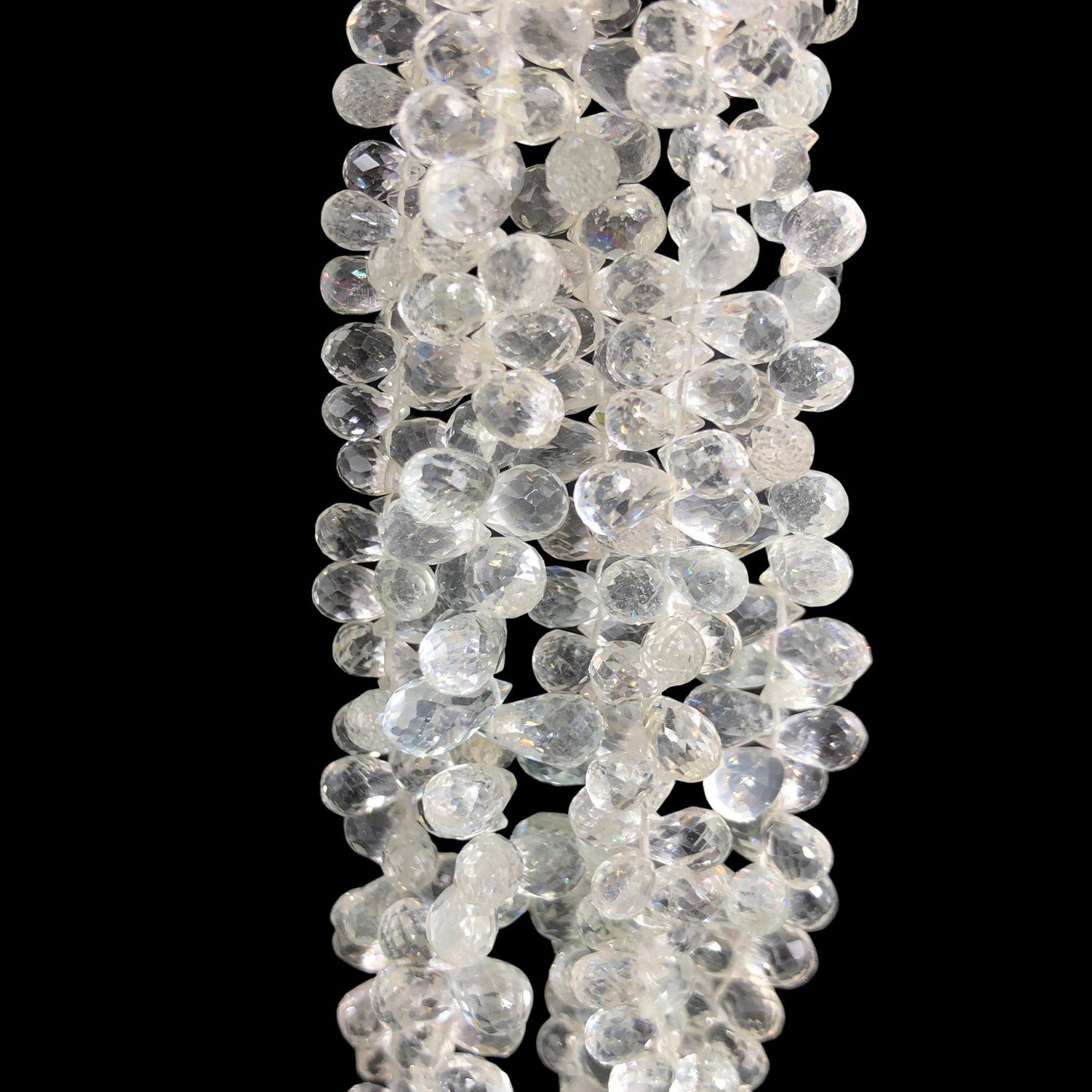 Aquamarine 8–10mm Faceted Tear Drop Briolette Beads Genuine Gemstone