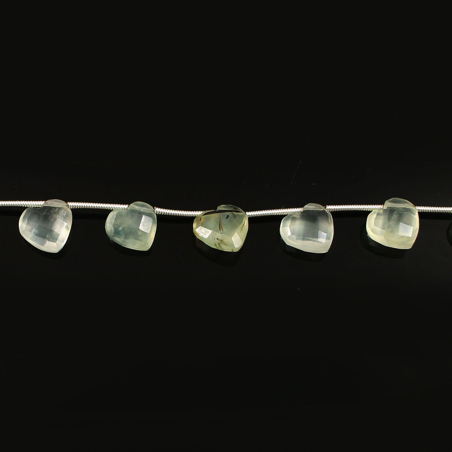 Natural Green Prehnite Heart Necklace 10mm Bridesmaid Gift Jewelry