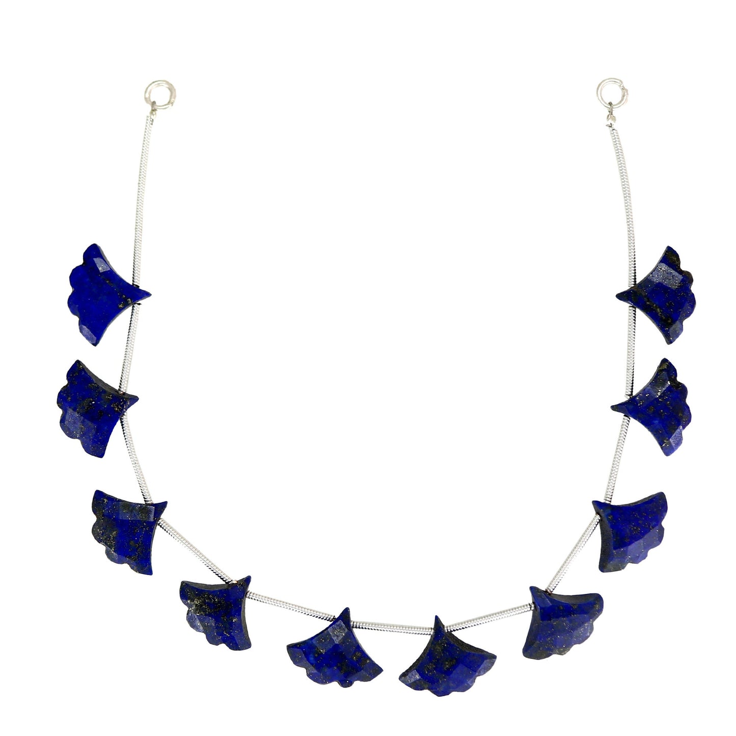 10pcs Lapis Lazuli Carved Tree Briolette Beads – Side Drill Natural Gemstone