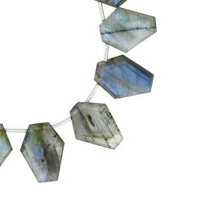 12 pcs Natural flashy Laborite Coffin shape Gemstone Briolette Side Drill Beads Beads For Jewelry Wholesale Gemstone beads BBI916