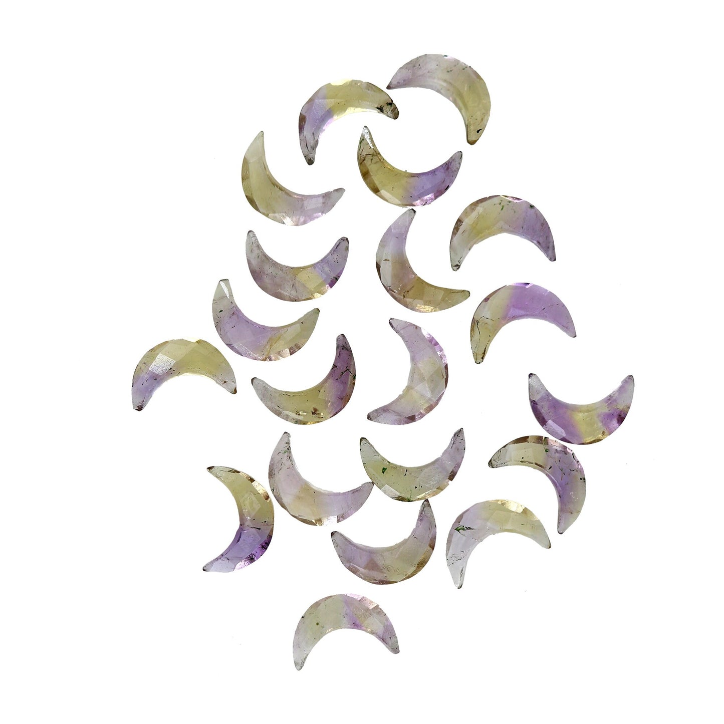 2 Pieces Natural ametrine crescent Moon ,Crescent moon shape gemstone, carving gemstone, natural gemstone, moon shape gemstone, size 7x16 mm