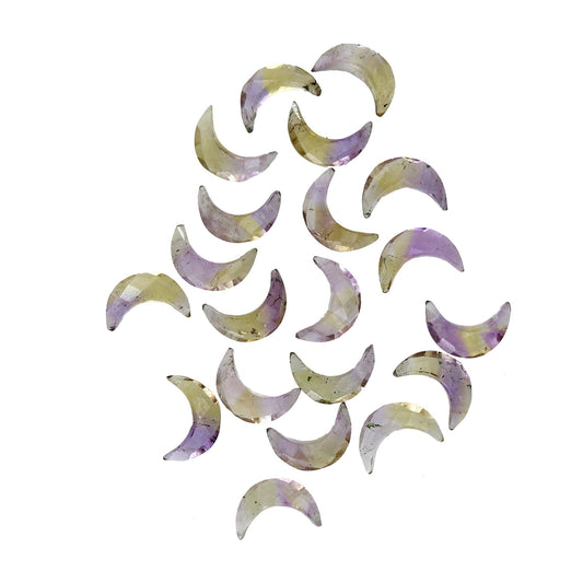 2 Pieces Natural ametrine crescent Moon ,Crescent moon shape gemstone, carving gemstone, natural gemstone, moon shape gemstone, size 7x16 mm