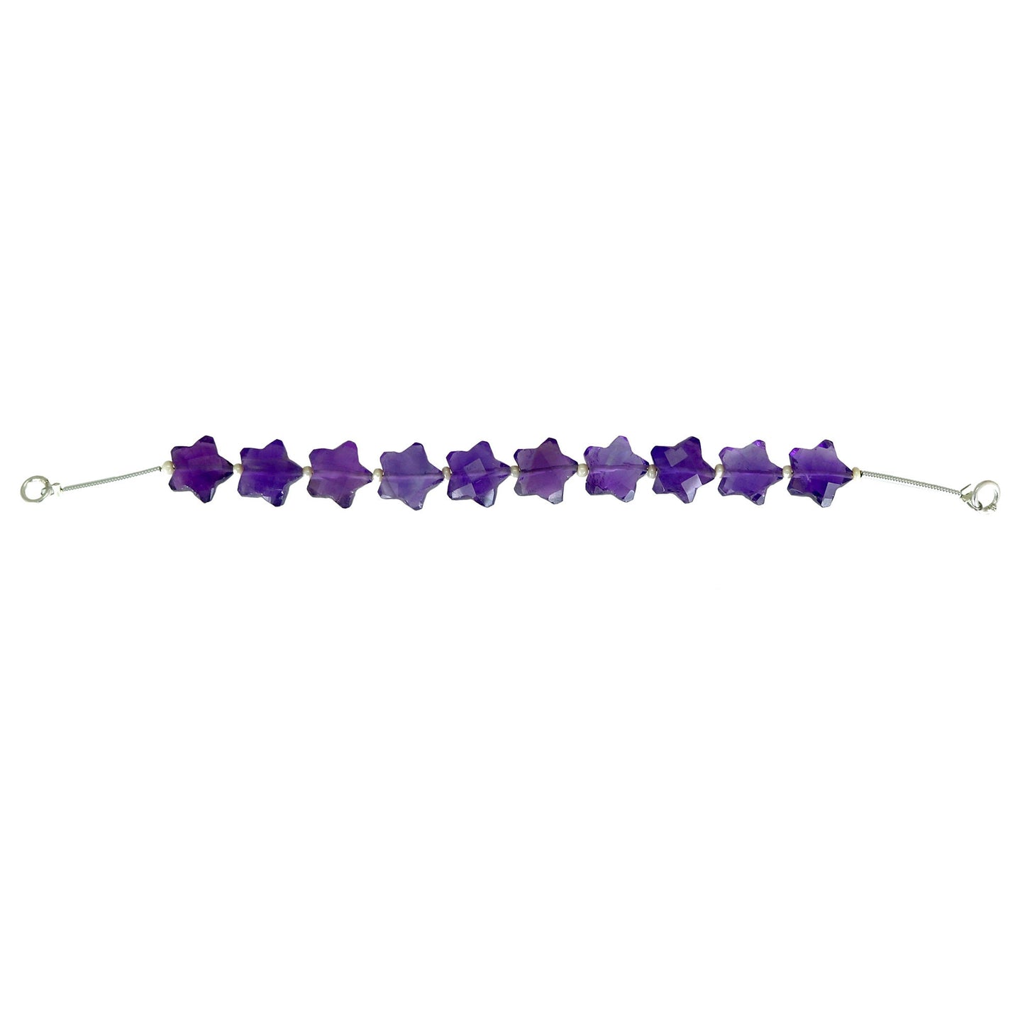 Natural Amethyst Faceted Star Gemstone Beads 10 Pcs