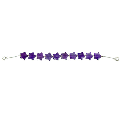 Natural Amethyst Faceted Star Gemstone Beads 10 Pcs