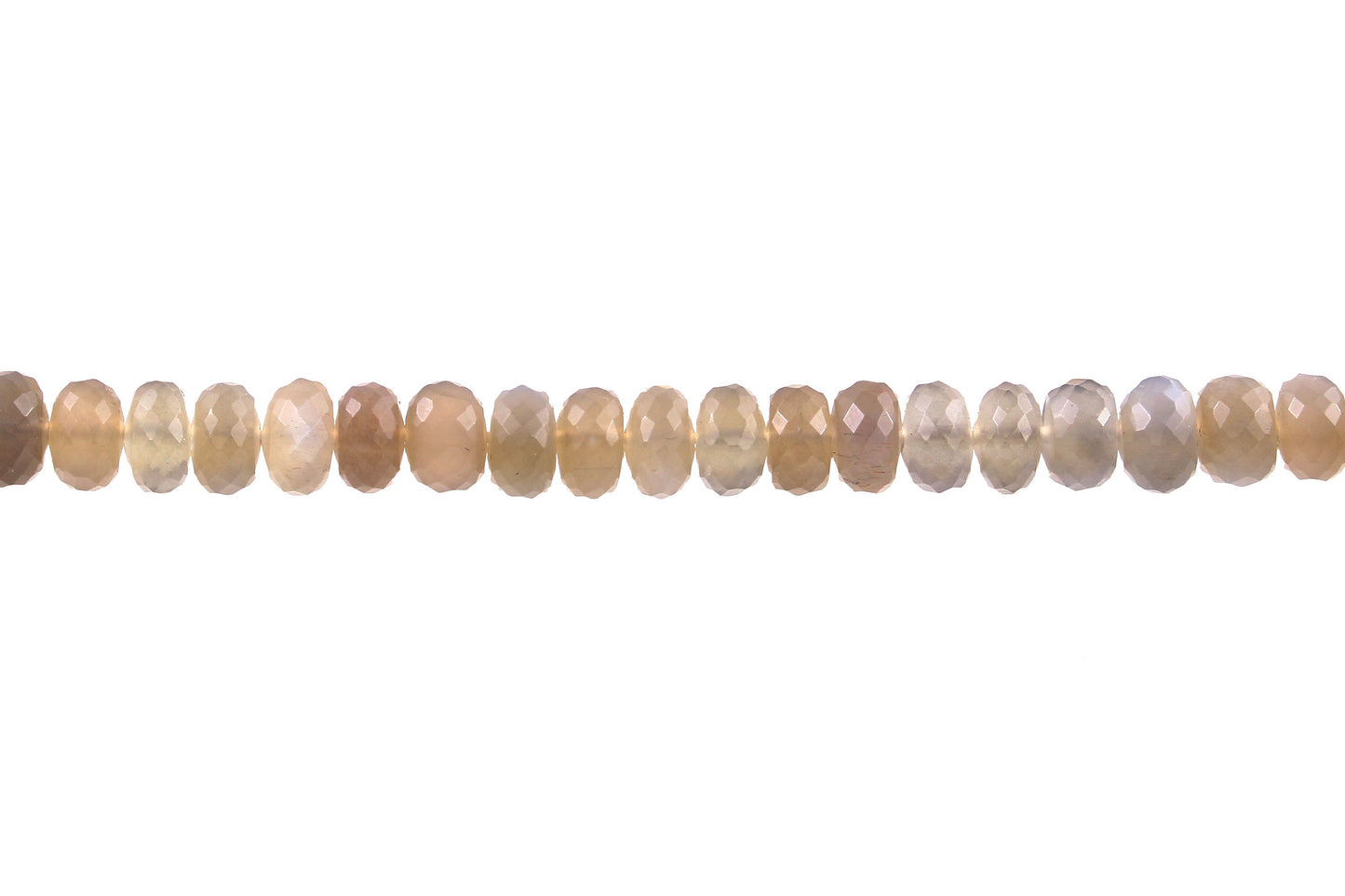 8.5mm-9mm Natural Gray Moonstone Gemstone - Rondelle Beaded Necklace - Handmade Faceted Gray Moonstone Gemstone Necklace