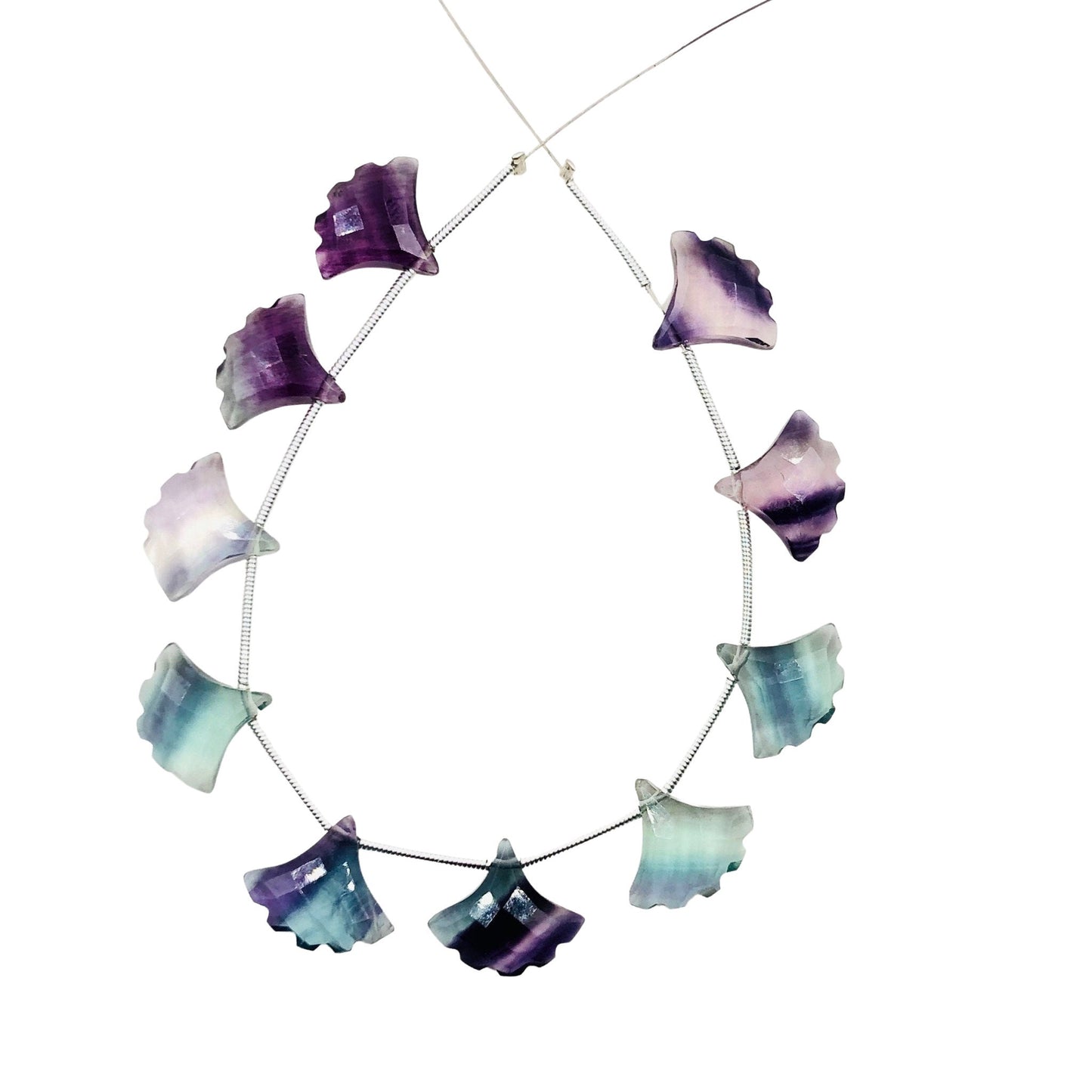 10 Pieces Natural Multi Fluorite Faceted Tree Shape Gemstone, Size 13x15mm, Hand Carved Fancy Shape Briolette, Jewelry Making, SKU-BBI705