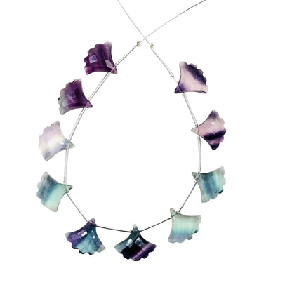 10 Pieces Natural Multi Fluorite Faceted Tree Shape Gemstone, Size 13x15mm, Hand Carved Fancy Shape Briolette, Jewelry Making, SKU-BBI705