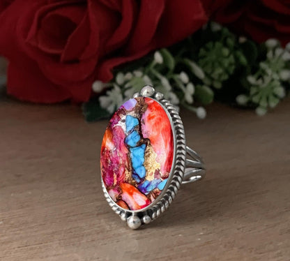 925 Silver Kingman Turquoise Ring – Statement Boho Jewelry - BeadsBoatInc