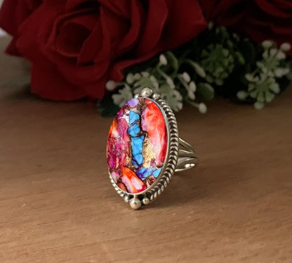 925 Silver Kingman Turquoise Ring – Statement Boho Jewelry - BeadsBoatInc