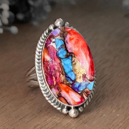 925 Silver Kingman Turquoise Ring – Statement Boho Jewelry - BeadsBoatInc