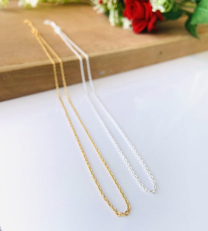 925 Sterling Silver Chain Necklace – Dainty & Versatile Jewelry for Layering or Pendants – Perfect Gift for Her - BeadsBoatInc