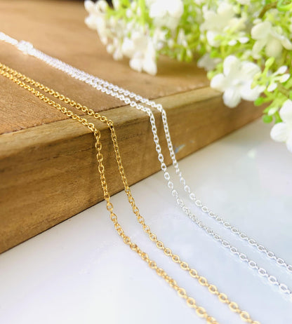 925 Sterling Silver Chain Necklace – Dainty & Versatile Jewelry for Layering or Pendants – Perfect Gift for Her - BeadsBoatInc