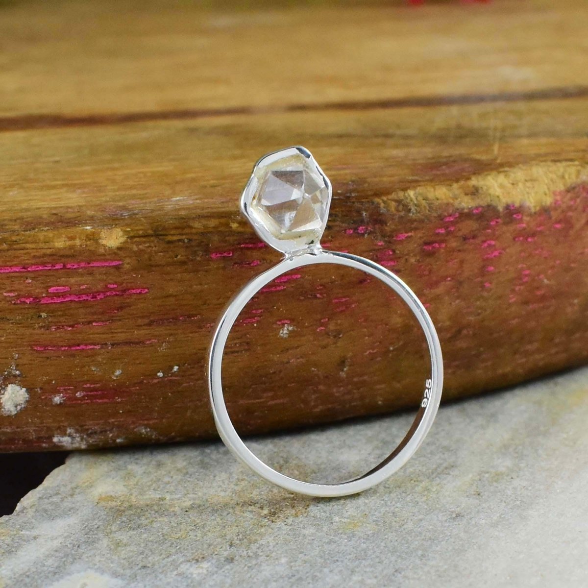 925 Sterling Silver Crystal Quartz Ring - Multiple Finish - BeadsBoatInc