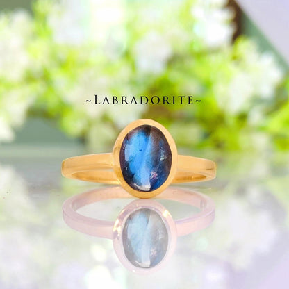 925 Sterling Silver Multi Gemstone Ring - Larimar, Turquoise, Aquamarine, Labradorite - BeadsBoatInc